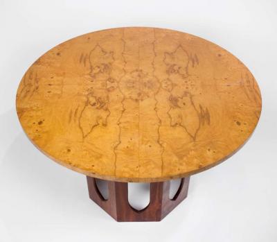 Edward Wormley Solid Walnut Olive Burl Wood Game Table by Edward Wormley for Dunbar