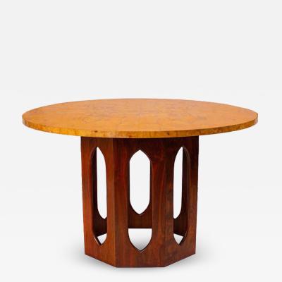 Edward Wormley Solid Walnut Olive Burl Wood Game Table by Edward Wormley for Dunbar