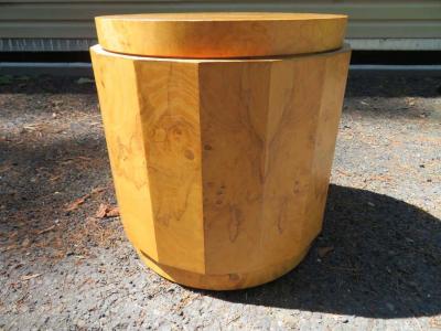 Edward Wormley Stunning Dunbar Edward Wormley Burled Olivewood Octagon Drum Coffee Table
