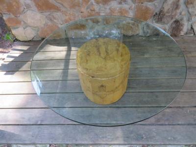 Edward Wormley Stunning Dunbar Edward Wormley Burled Olivewood Octagon Drum Coffee Table
