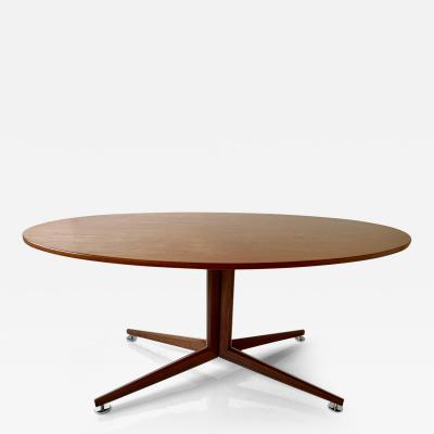 Edward Wormley Walnut Oval Desk or Table by Edward Wormley for Dunbar