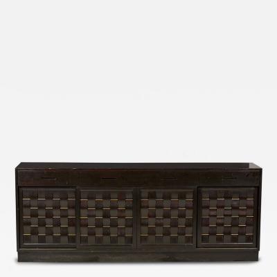 Edward Wormley for Dunbar Furniture American Mid Century Woven Front Dark Brown