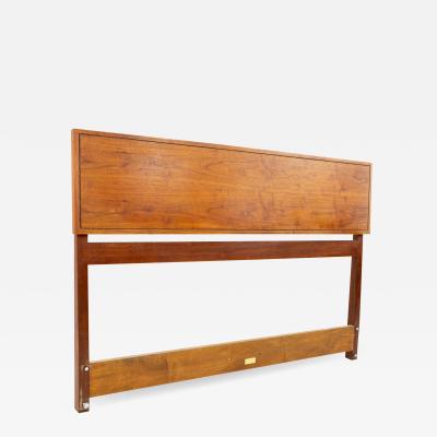 Edward Wormley for Dunbar Mid Century Walnut Rosewood and Brass Headboard