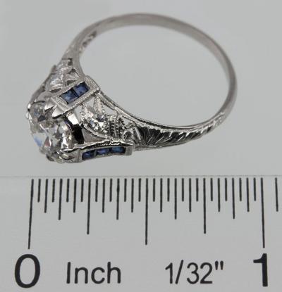 Edwardian 1 60 Ct Engagement Ring with Sapphire Accents