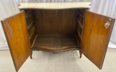 Edwardian Adams Style Marble Top Curved Front Finely Detailed Commode
