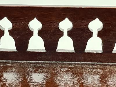 Edwardian Antique English Mahogany Two Tier Side Table Glass Top Gallery Shelf