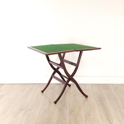 Edwardian English Mahogany Folding Coaching Table early 20th century