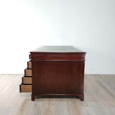 Edwardian English Mahogany Partners Desk