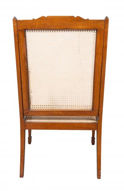 Edwardian Finely Painted And Caned Satinwood Armchair