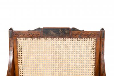 Edwardian Finely Painted And Caned Satinwood Armchair