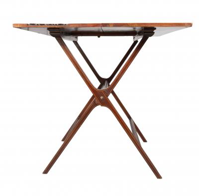 Edwardian Mahogany And Boxwood Portable Games Table By W Thornhill Co