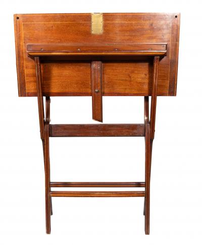 Edwardian Mahogany And Boxwood Portable Games Table By W Thornhill Co