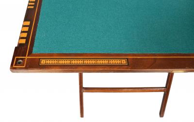 Edwardian Mahogany And Boxwood Portable Games Table By W Thornhill Co