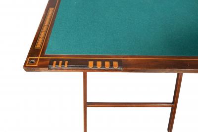 Edwardian Mahogany And Boxwood Portable Games Table By W Thornhill Co