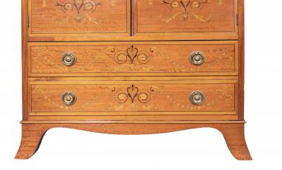 Edwardian Satinwood And Inlaid Secretaire