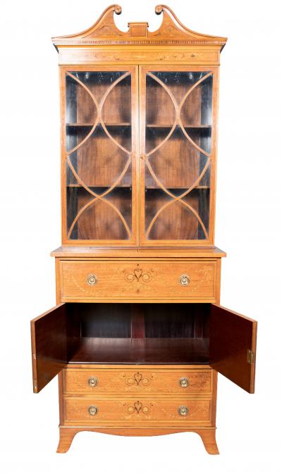 Edwardian Satinwood And Inlaid Secretaire