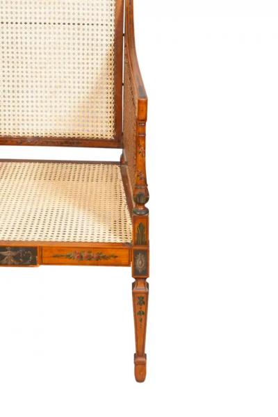 Edwardian Satinwood And Painted Armchair