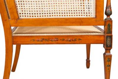 Edwardian Satinwood And Painted Armchair