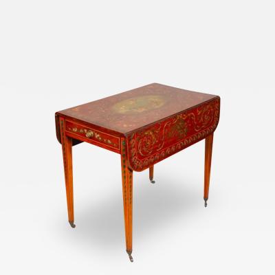 Edwardian Satinwood And Painted Pembroke Table