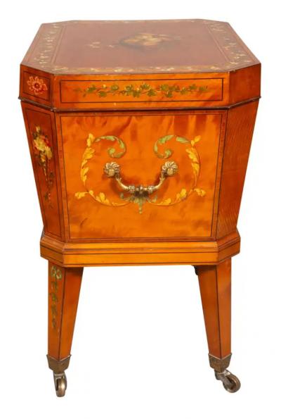 Edwardian Satinwood And Painted Wine Cooler