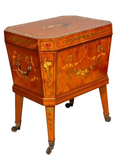 Edwardian Satinwood And Painted Wine Cooler