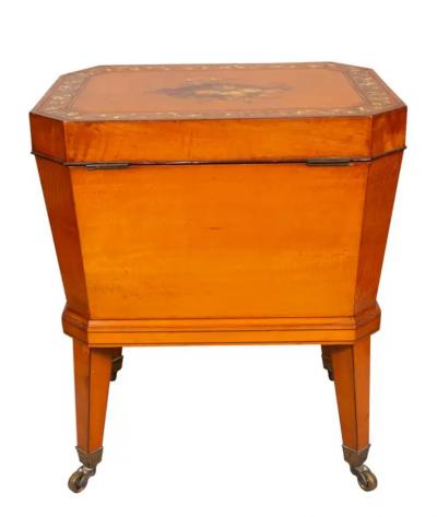 Edwardian Satinwood And Painted Wine Cooler