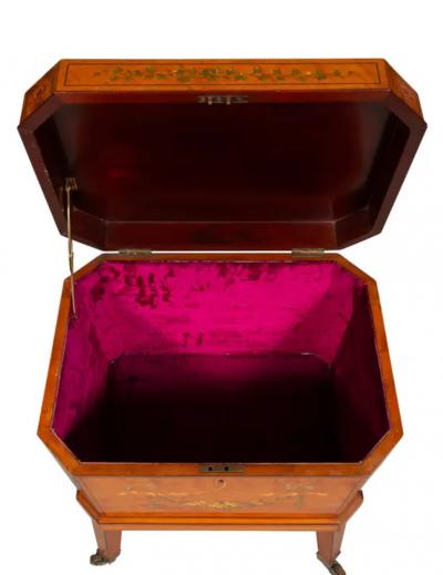 Edwardian Satinwood And Painted Wine Cooler