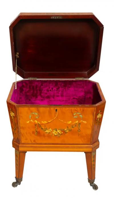 Edwardian Satinwood And Painted Wine Cooler