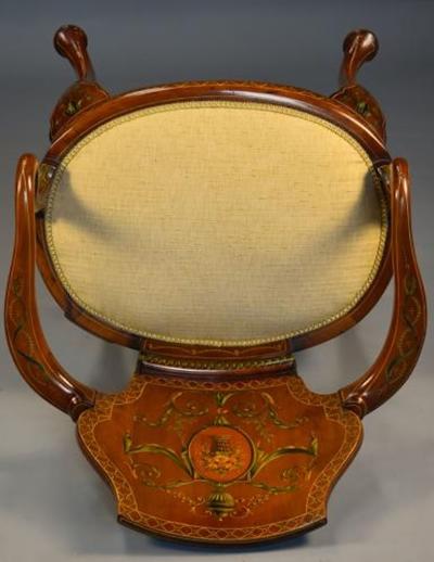 Edwardian satinwood painted armchair in the Georgian style