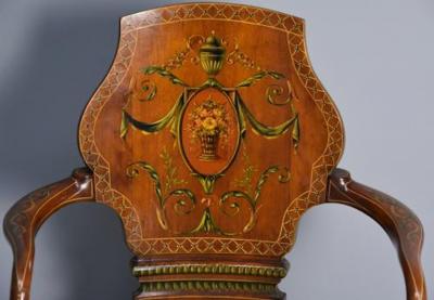 Edwardian satinwood painted armchair in the Georgian style