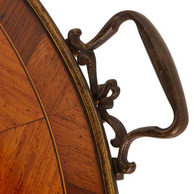 Edwards Roberts Gilt bronze mounted marquetry two tier table by Edwards Roberts