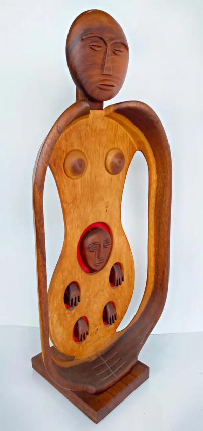 Edwin Scheier 1970s Edwin Scheier Carved Sculpture Symbolizing Fertility
