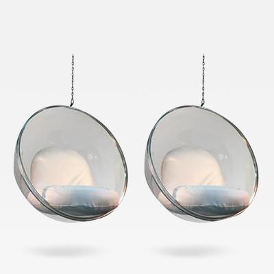 Eero Aarnio Incredibly Pair of Reissued Eero Aarnio Bubble Hanging Chairs