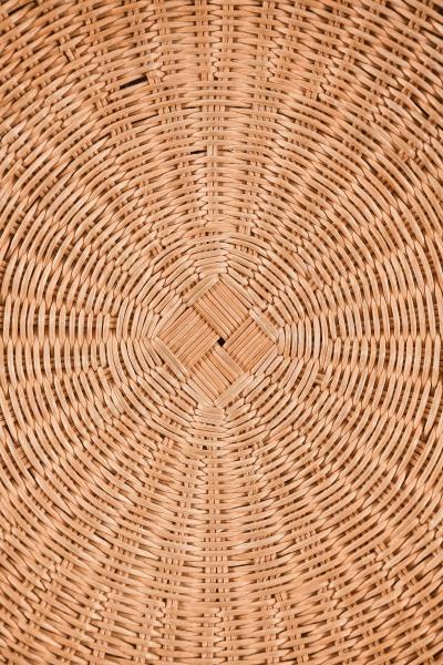 Eero Aarnio Scandinavian Modern Stool Side Table in Rattan by Eero Aarnio 1960s