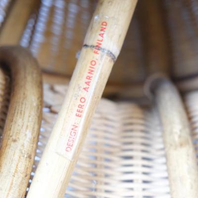 Eero Aarnio Set of Two Eero Aarnio Mushroom Juttu Stools In Rattan Wicker Asko 1960s