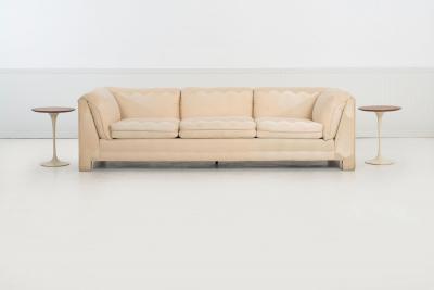 Eero Saarinen Early Eero Saarinen Tulip Side Tables c 1960 Walnut Tops Cast Iron Bases