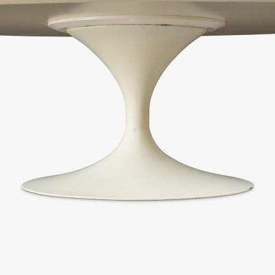 Eero Saarinen Early Eero Saarinen for Knoll Oval Pedestal Tulip Coffee Table in White Laminate