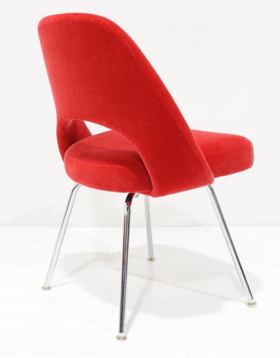 Eero Saarinen Eero Saarinen Armless Executive Chairs by Knoll in Donghia Red Mohair