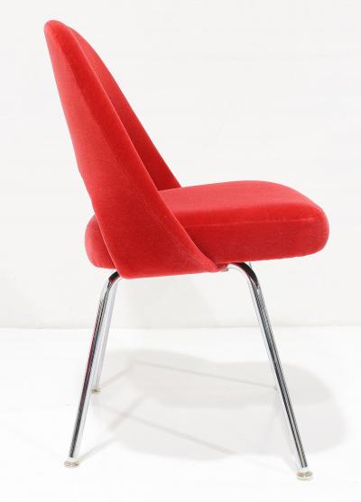 Eero Saarinen Eero Saarinen Armless Executive Chairs by Knoll in Donghia Red Mohair