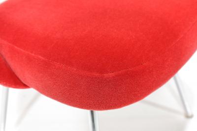 Eero Saarinen Eero Saarinen Armless Executive Chairs by Knoll in Donghia Red Mohair