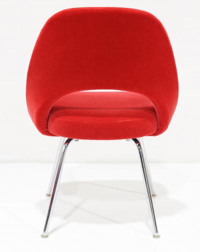 Eero Saarinen Eero Saarinen Armless Executive Chairs by Knoll in Donghia Red Mohair