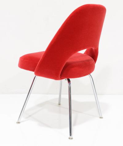 Eero Saarinen Eero Saarinen Armless Executive Chairs by Knoll in Donghia Red Mohair