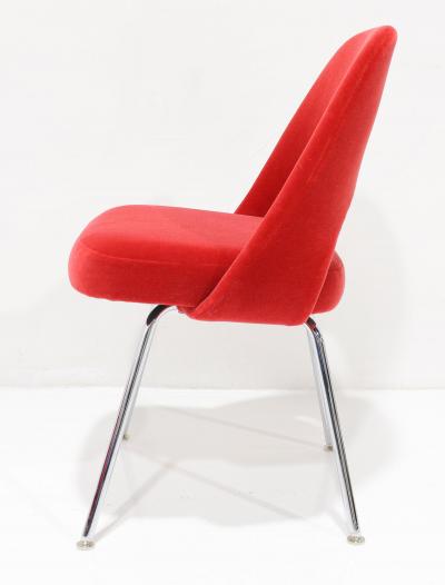 Eero Saarinen Eero Saarinen Armless Executive Chairs by Knoll in Donghia Red Mohair