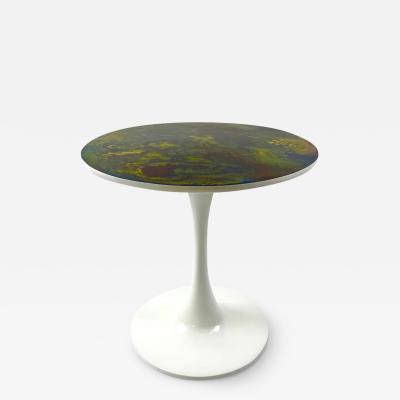 Eero Saarinen Eero Saarinen MCM Style Tulip Dining or Center Table with Epoxy Resin Design Top