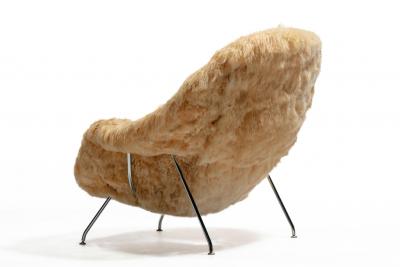 Eero Saarinen Eero Saarinen Womb Chair for Knoll Upholstered in Hand Sewn Champagne Alpaca