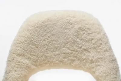 Eero Saarinen Eero Saarinen for Knoll Executive Side Chair in White Ivory Shearling c 1950