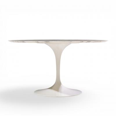 Eero Saarinen Eero Saarinen for Knoll Mid Century 54 Tulip Carrara Marble Dining Table