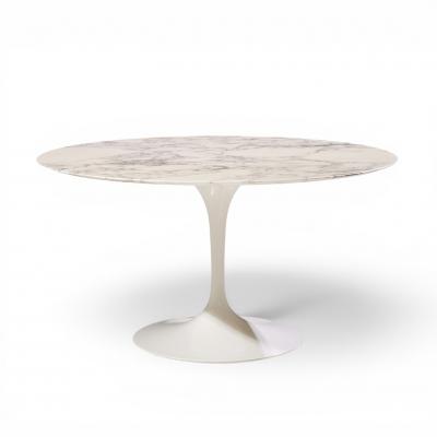Eero Saarinen Eero Saarinen for Knoll Mid Century 54 Tulip Carrara Marble Dining Table