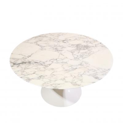 Eero Saarinen Eero Saarinen for Knoll Mid Century 54 Tulip Carrara Marble Dining Table