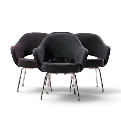 Eero Saarinen Eero Saarinen for Knoll Mid Century Executive Dining Chairs Set of 4